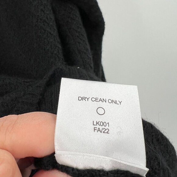 Quince Women's Black Baby Alpaca-Merino Wool Diamond Stitch Crew Neck Sweater S - Picture 3 of 5